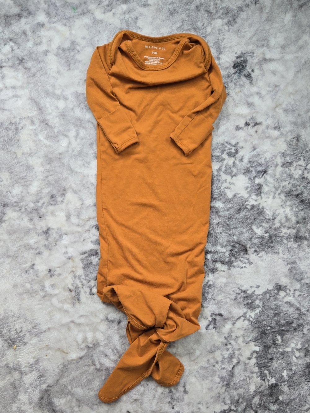 Long-Sleeve Knot Footie in Mustard
